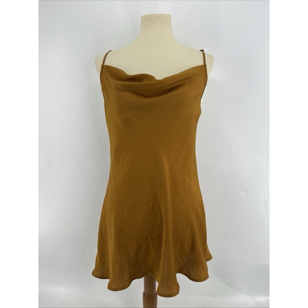 Intimately Free People Sleeveless Cowl Neck Satin Mini Dress
